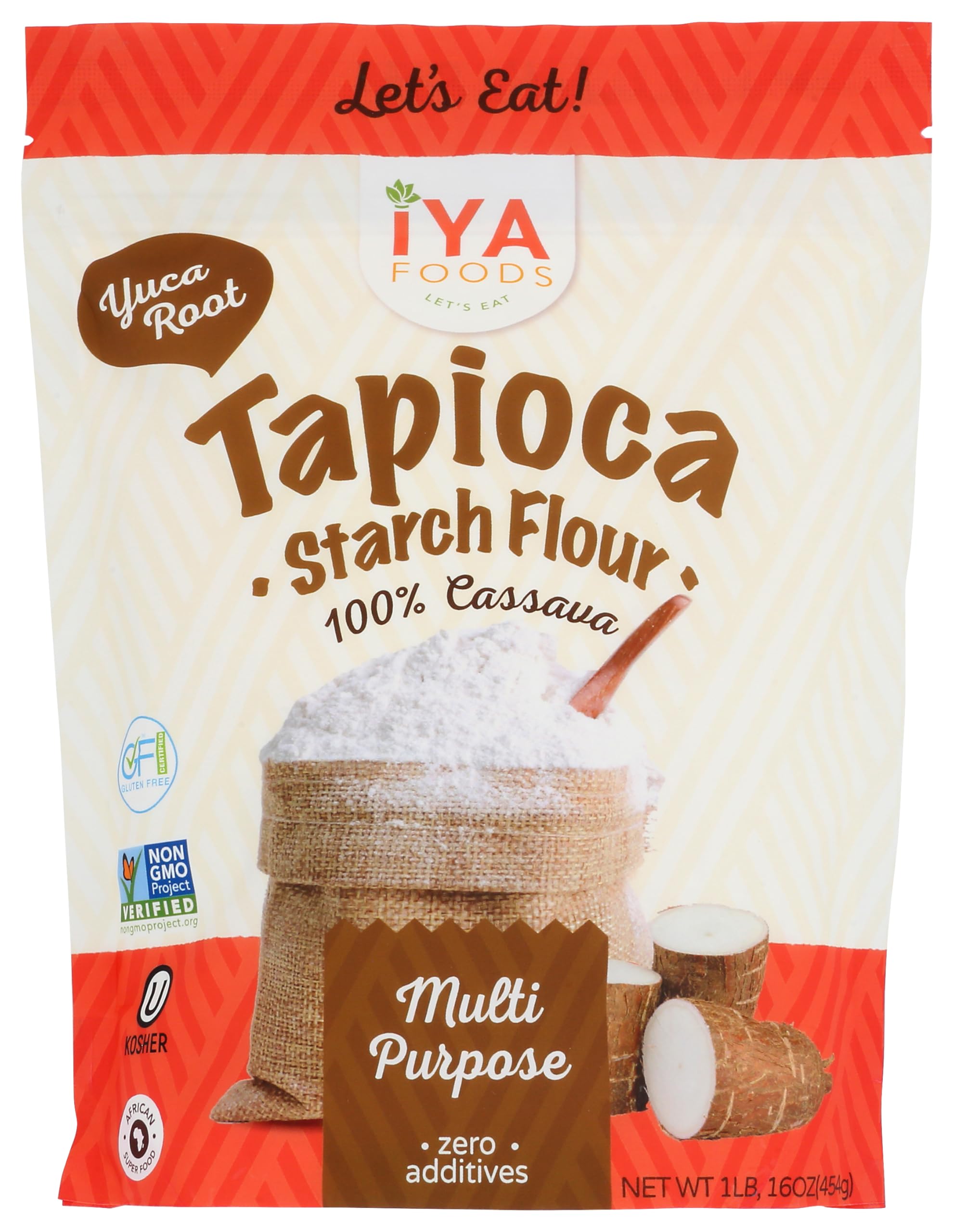 Iya Foods Tapioca Starch Flour - all purpose flour, Grain-Free, Non-GMO & Kosher verified - Made From 100% Yuca Root - No Preservatives - 1lb Pack