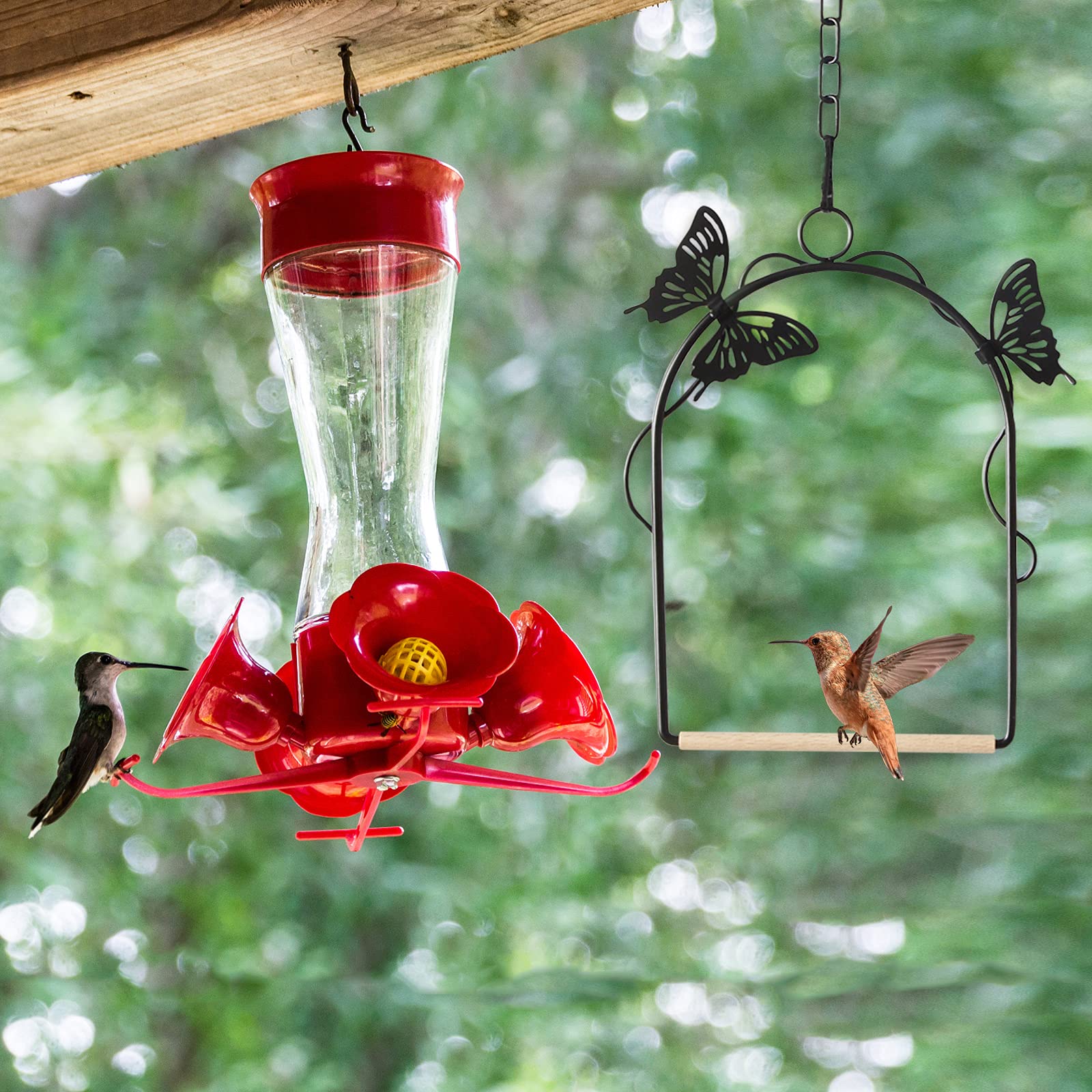 TopWoot Hummingbird Swing 2 Pack Attractive Hummingbird Perch with