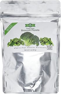 BioTree Labs Freeze Dried Broccoli Florets 1oz - 100% Natural Snacks for Hiking, Backpacking, Soups & Salads | No Sugar, Preservatives