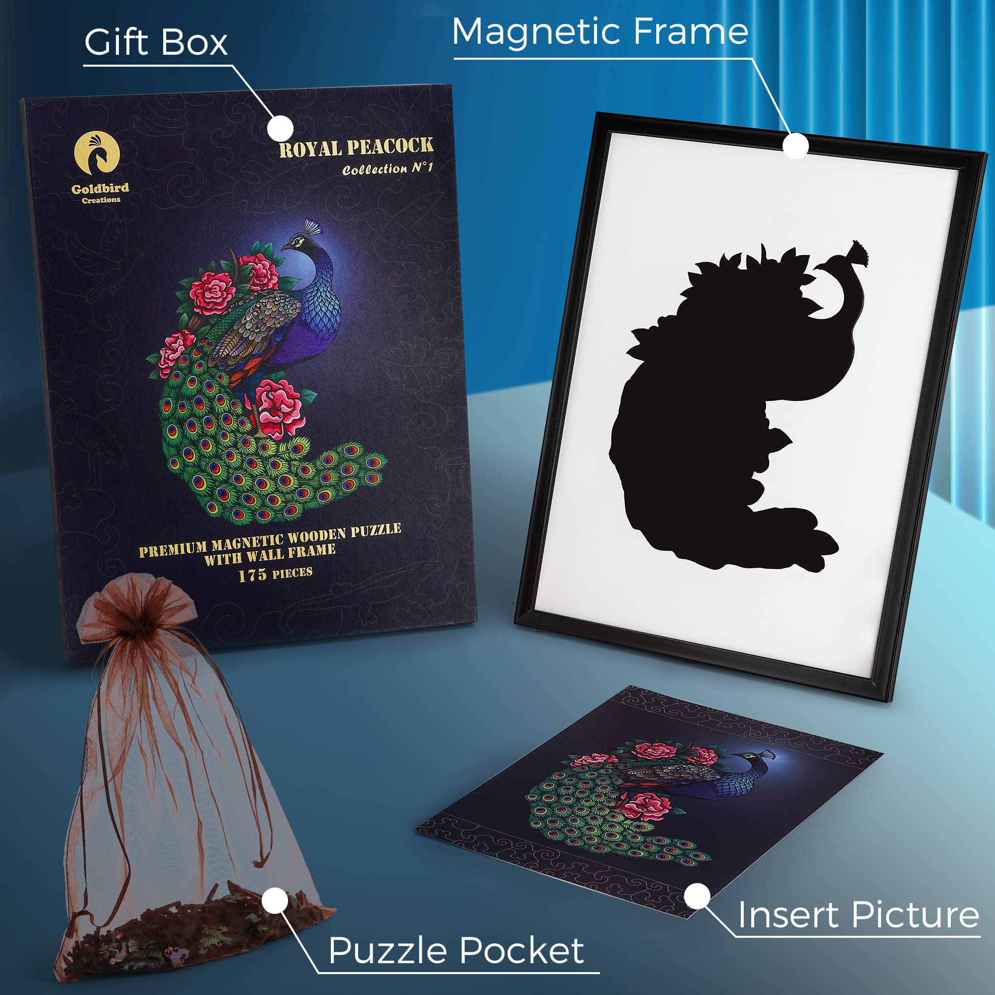 2 w 1 Puzzle I Ramka | Drewniane Puzzle Magnetyczne Z Ramką | Układanka Zwierzęta Dla Dorosłych | Pomysł Na świąteczny Prezent Urodzinowy