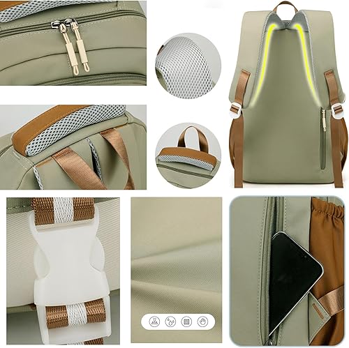 Miniatura 4 de Mochila Kawaii con bonitos accesorios colgantes, bolsa de viaje, grande, impermeable, informal, para mujeres y hombres, Azul, Mochila Kawaii con