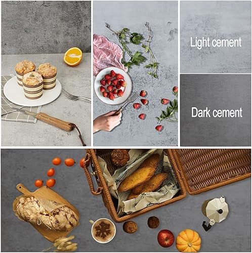 Miniatura 9 de 6 piezas de papel de fondo de fotografía de doble cara con soporte, impermeable, reutilizable, 34 x 23 pulgadas, mármoles Morandi, fondos de mesa