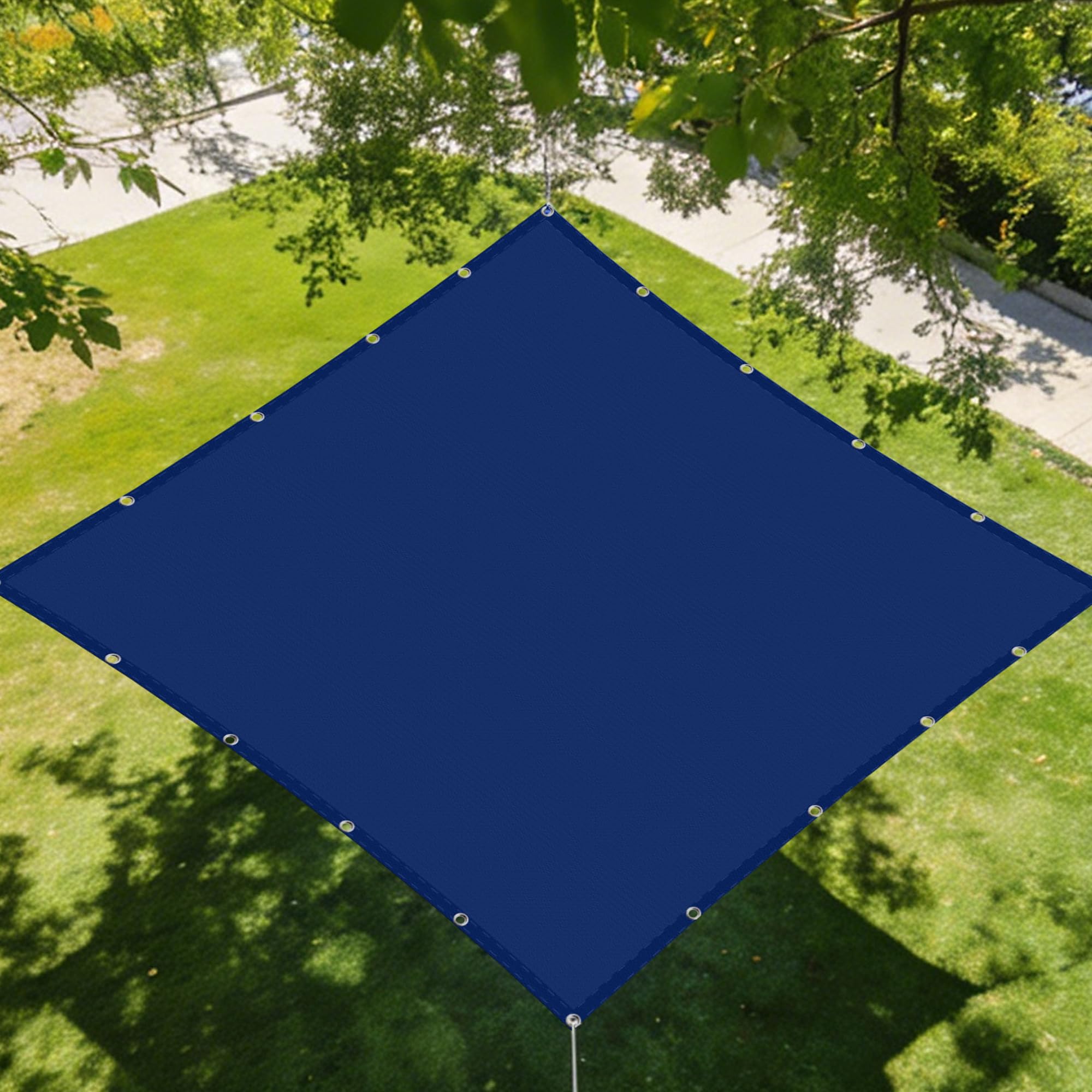 Voile d'ombrage imperméable 3x5,5m bleu foncé résistant aux UV