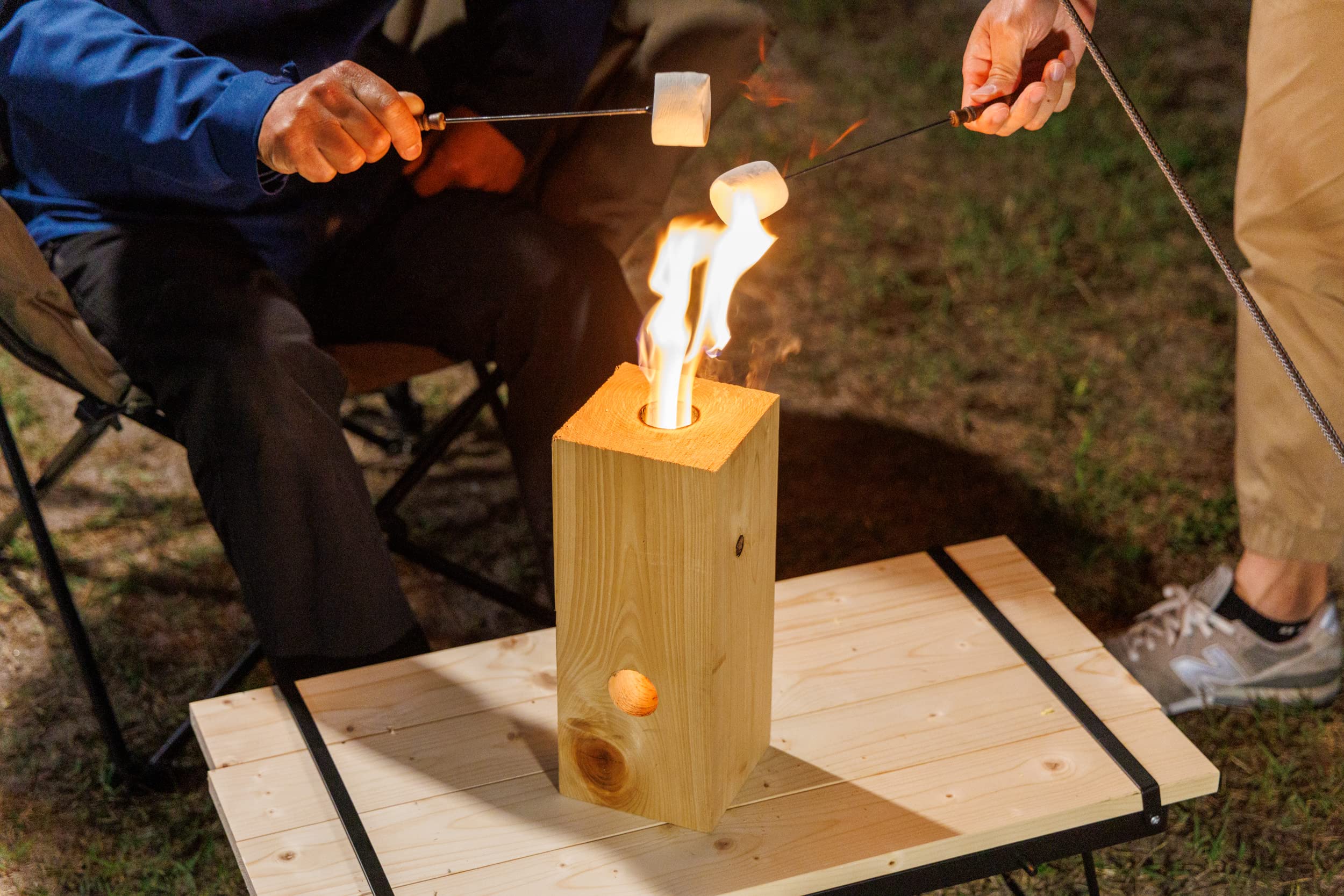 Amazon | ジェットログ 角タイプ 手動送風機付き ウッドキャンドル