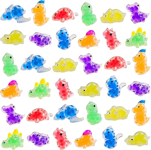 Miniatura 1 de 36 piezas de dinosaurio mini bolas sensoriales para el estrés, juguetes para la ansiedad de bolas para niños con cuentas de agua para relajarse,