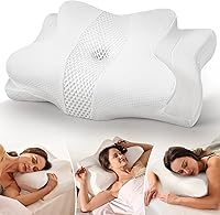 Vista 1 de Cozyplayer Almohada cervical para el cuello verdaderamente refrescante para aliviar el dolor, almohada ergonómica para quienes duermen de lado
