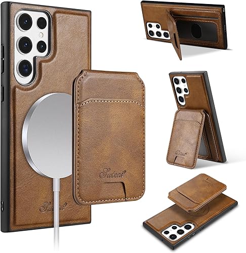 Miniatura 10 de PASNEW para iPhone 17 Estuche, Compatible con Carga Inalámbrica Magsafe Soporte para Tarjetas Cartera de Cuero Protección Magnética A Prueba de