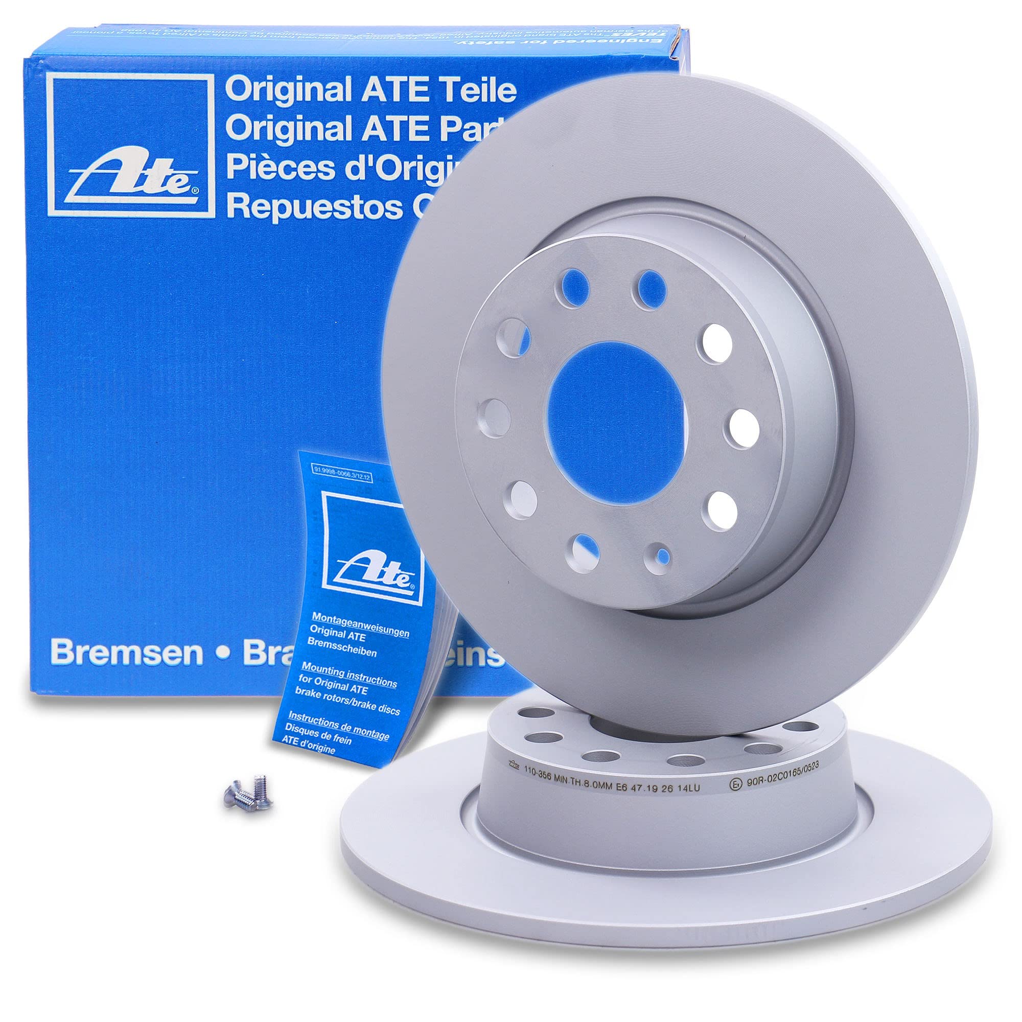 ATE Set di freni asse posteriore incl. dischi freno posteriori ¯ 272 mm completi e pastiglie freno posteriori Compatibile con AUDI, SEAT, SKODA, VW BEETLE, GOLF, SCIROCCO, TOURAN