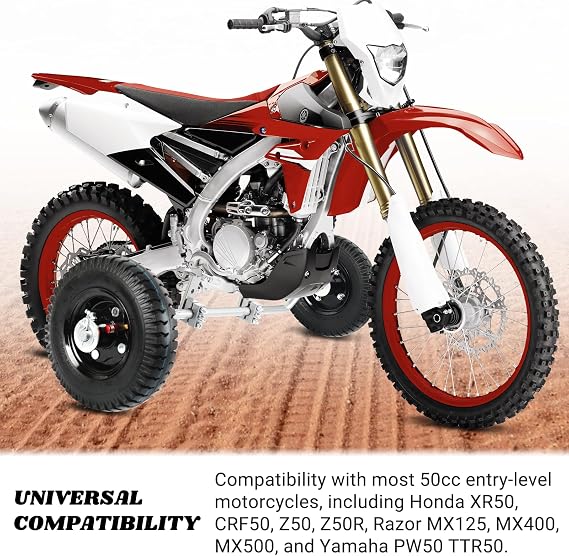 AR-PRO Dirt Bike Training Wheels for PW50, CRF50, MX125 and 49cc/50cc Bikes