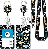 Vista 60 de Giancomics Black ID Badge Holder with Lanyard, Lanyards for ID Badges with Badge Reel Retractable Heavy Duty, Lanyard with ID Holder Keychain Clip