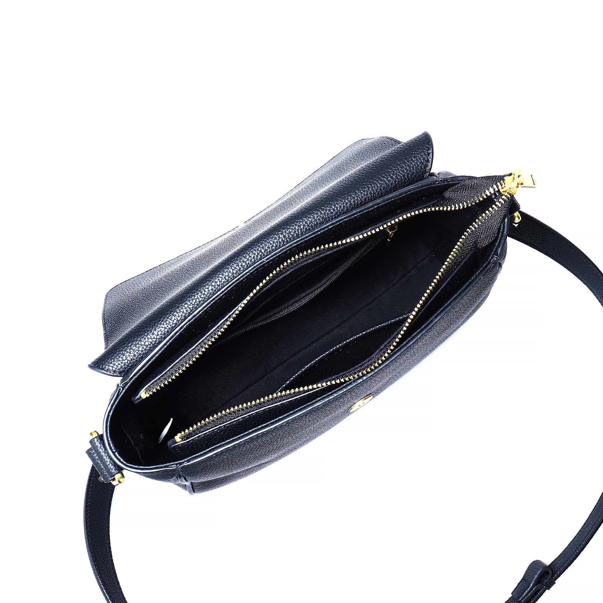 Carlheim Women's Shoulderbags Classis Genuine Leather, Black