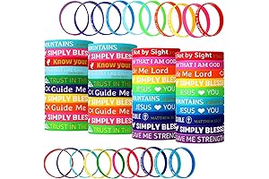 Easter Rubber Bracelets - 60 Pack Inspirational Bible Verse Silicone Wristbands for Faith and Motivation