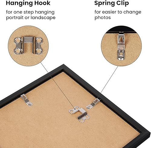 Vista 199 de upsimples - Portarretratos para galería de fotografías en la pared, marcos para fotos de 8 x 10 pulgadas con paspartú u 11 x 14 pulgadas sin Natural