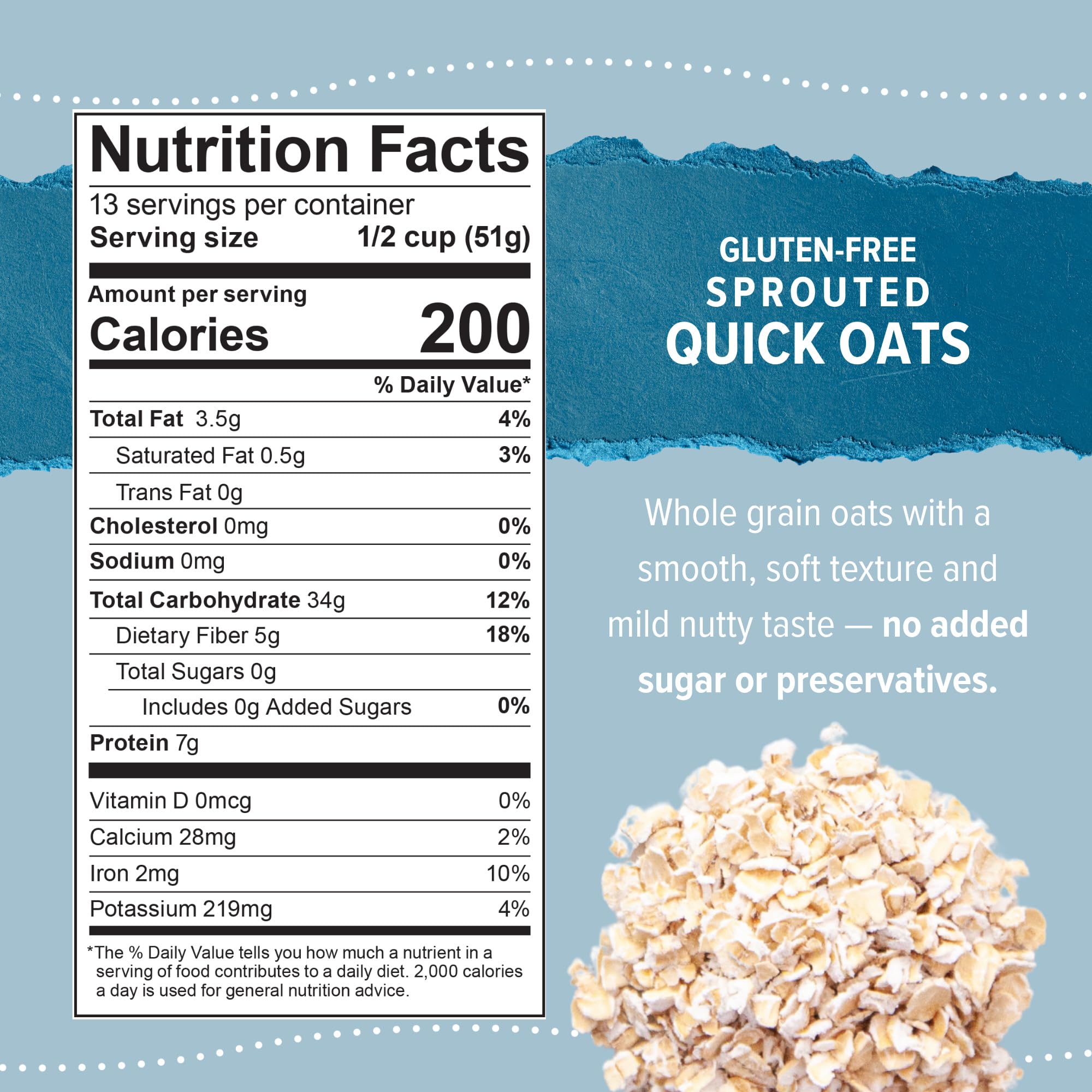 One Degree Organics Sprouted Quick Oats, 24oz thumbnail 3