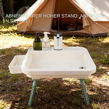 Sink for Camping - en Acier Carbone - Portable Washing Station for Outdoor Use | For , Salon et Cuisine - Intérieur
