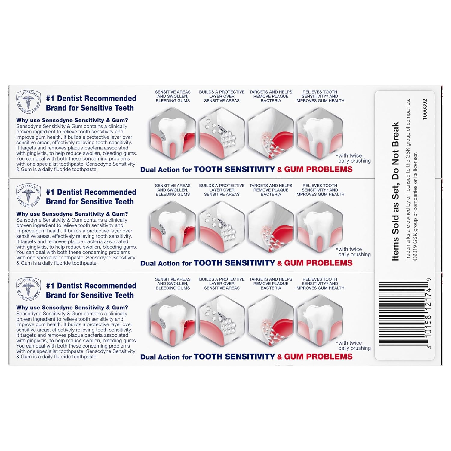 Sensodyne Sensitivity & Gum Whitening Toothpaste, Toothpaste for Sensitive Teeth & Gum Problems, 3.4 Ounces (Pack of 3) - Image 14