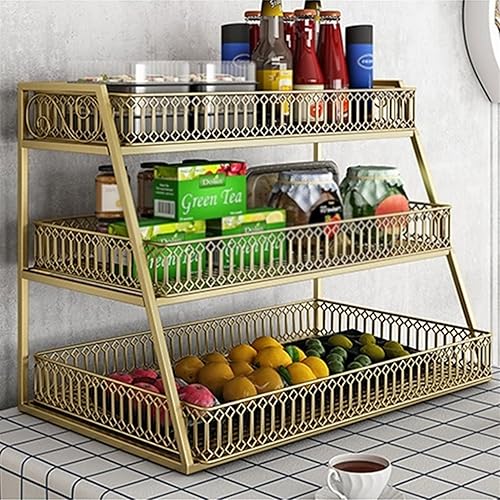 Miniatura 5 de Carrito de almacenamiento de frutas y verduras, estante de mesa de cocina, gabinete de almacenamiento de escritorio, estante de almacenamiento de
