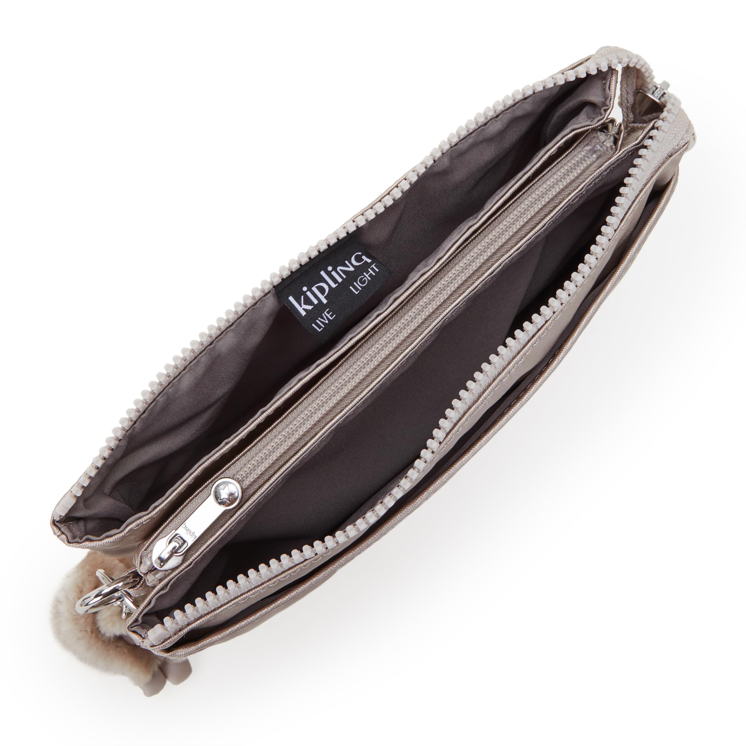 Kipling RiRi - Bolso cruzado para mujer, Brillo metálico, 9.5''L x 6.25''H x 2.5''D