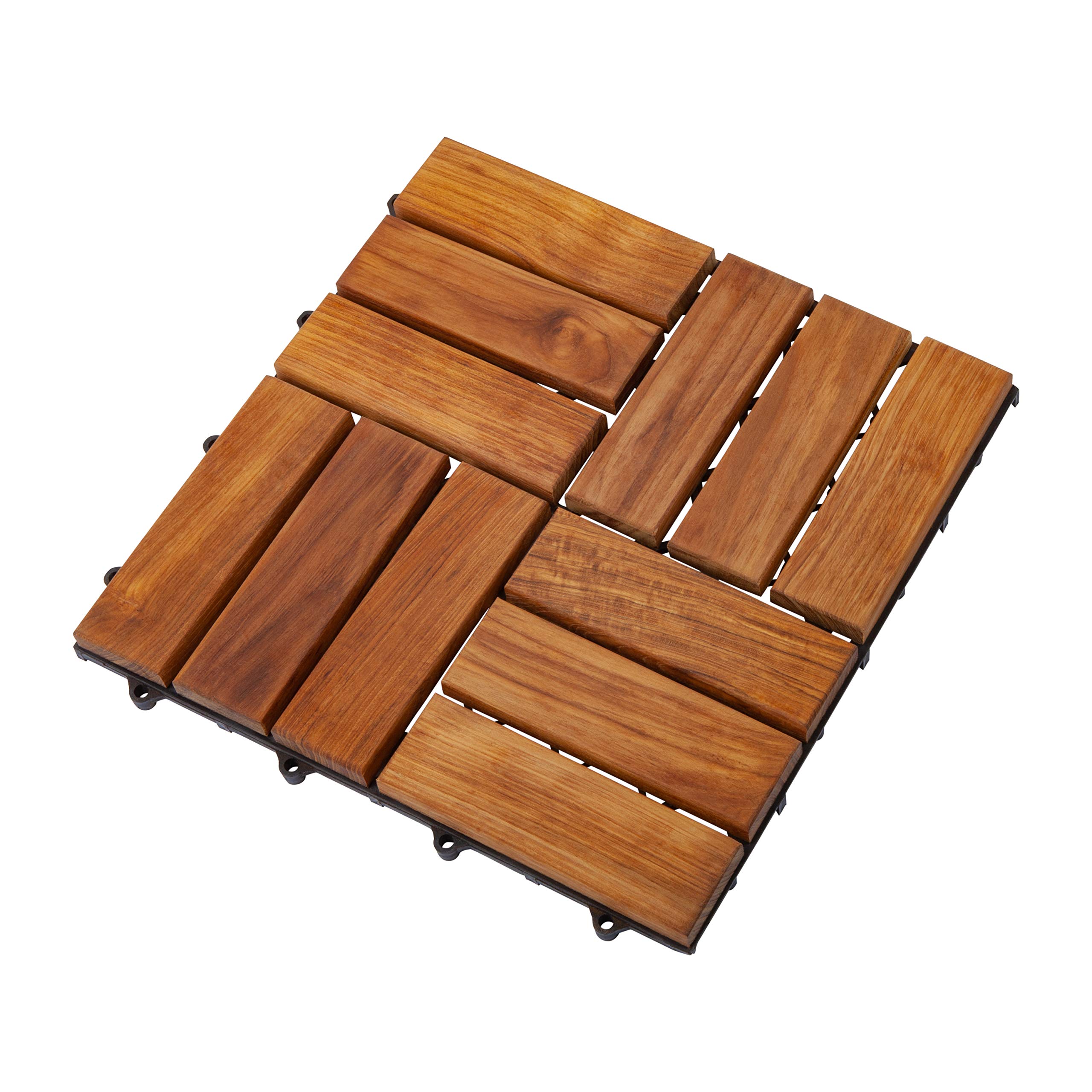 Buy Nordic Style Oiled Teak Interlocking Tiles Wooden Floor Tile Set