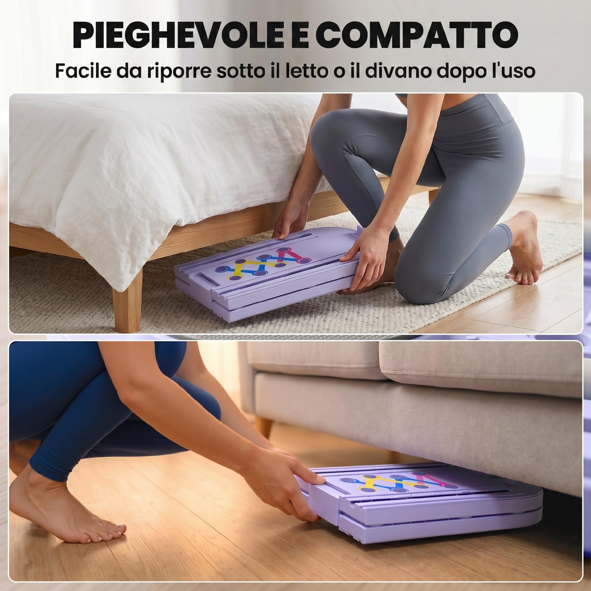 SPORTNOW Tavola Pilates 5 in 1 Pieghevole Pilates Reformer Blu Chiaro | per Allenamento a Casa, Attrezzo Fitness Portatile, Bande Elastiche, Maniglie per Piegamenti, Allenamento Completo Donna