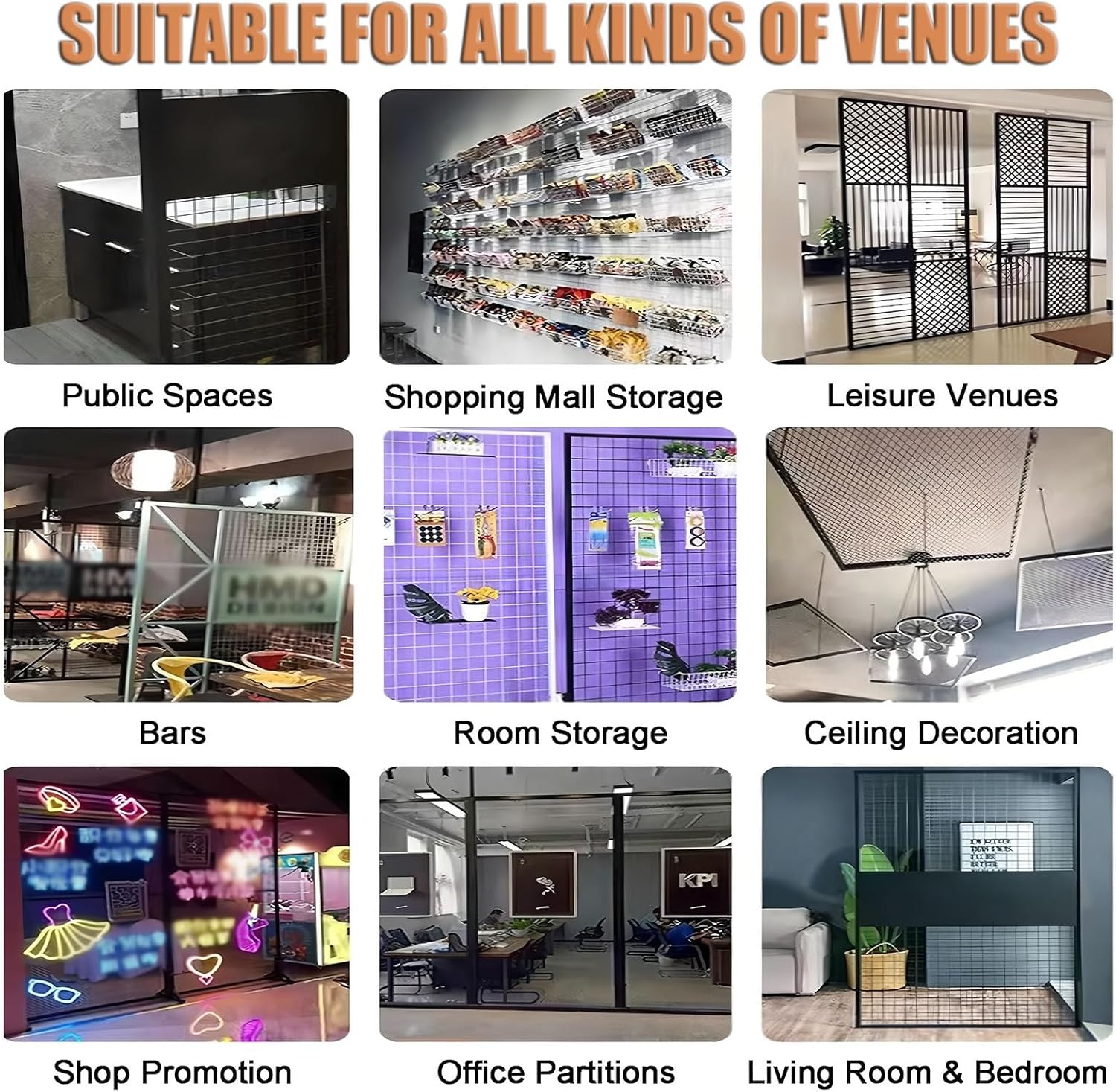 Decorative Drop Ceiling Tiles, Metal Ceiling Panels and Room Divider Screen Display Stand with Iron Chain, for Indoor Ceiling(5pcs,200x100cm)