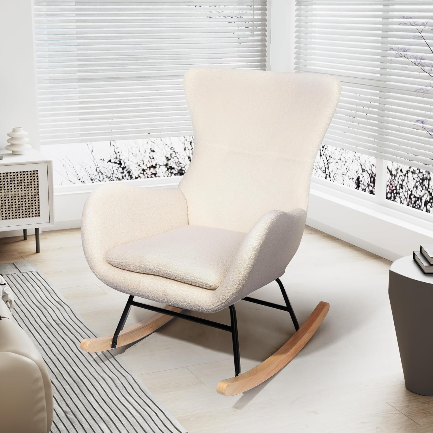 MU Rocking Chair Nursery, Teddy Upholstered Glider Chair