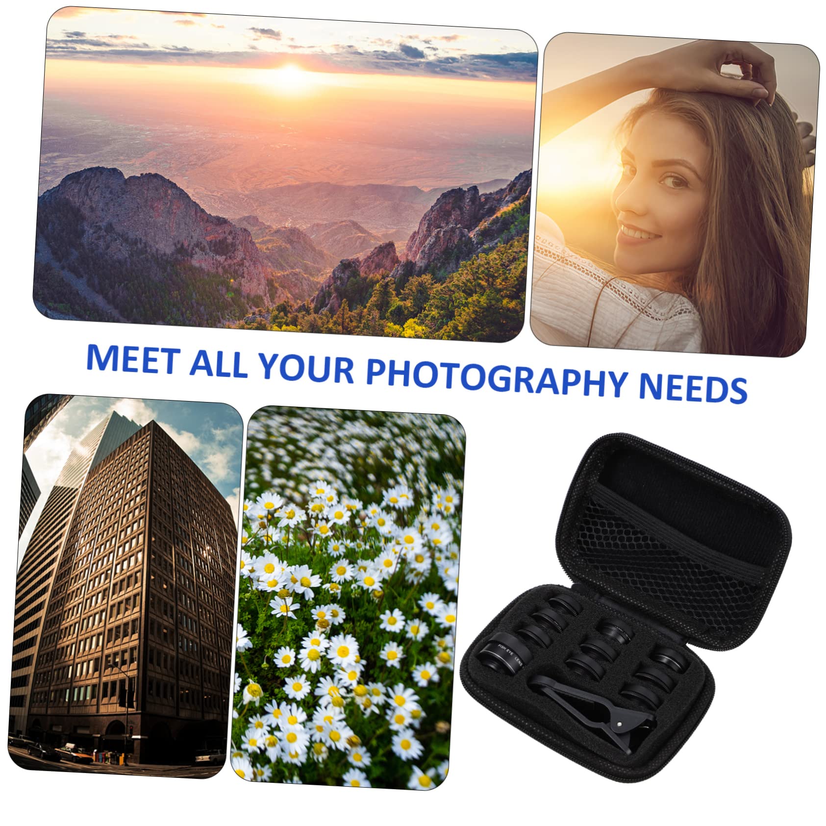 Hemobllo 2juegos Kit De Lentes para Teléfono Móvil Lente Gran Angular Filtros Cpl y Accesorios para Fotografía De Paisajes y Retratos