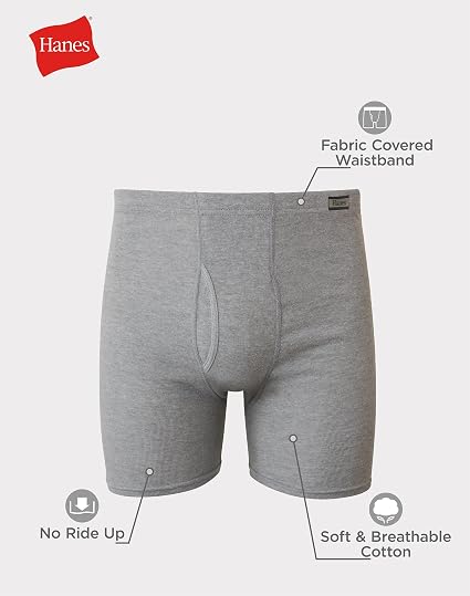 Hanes Men's Underwear Boxer Briefs Pack, Cotton ComfortSoft Boxer
