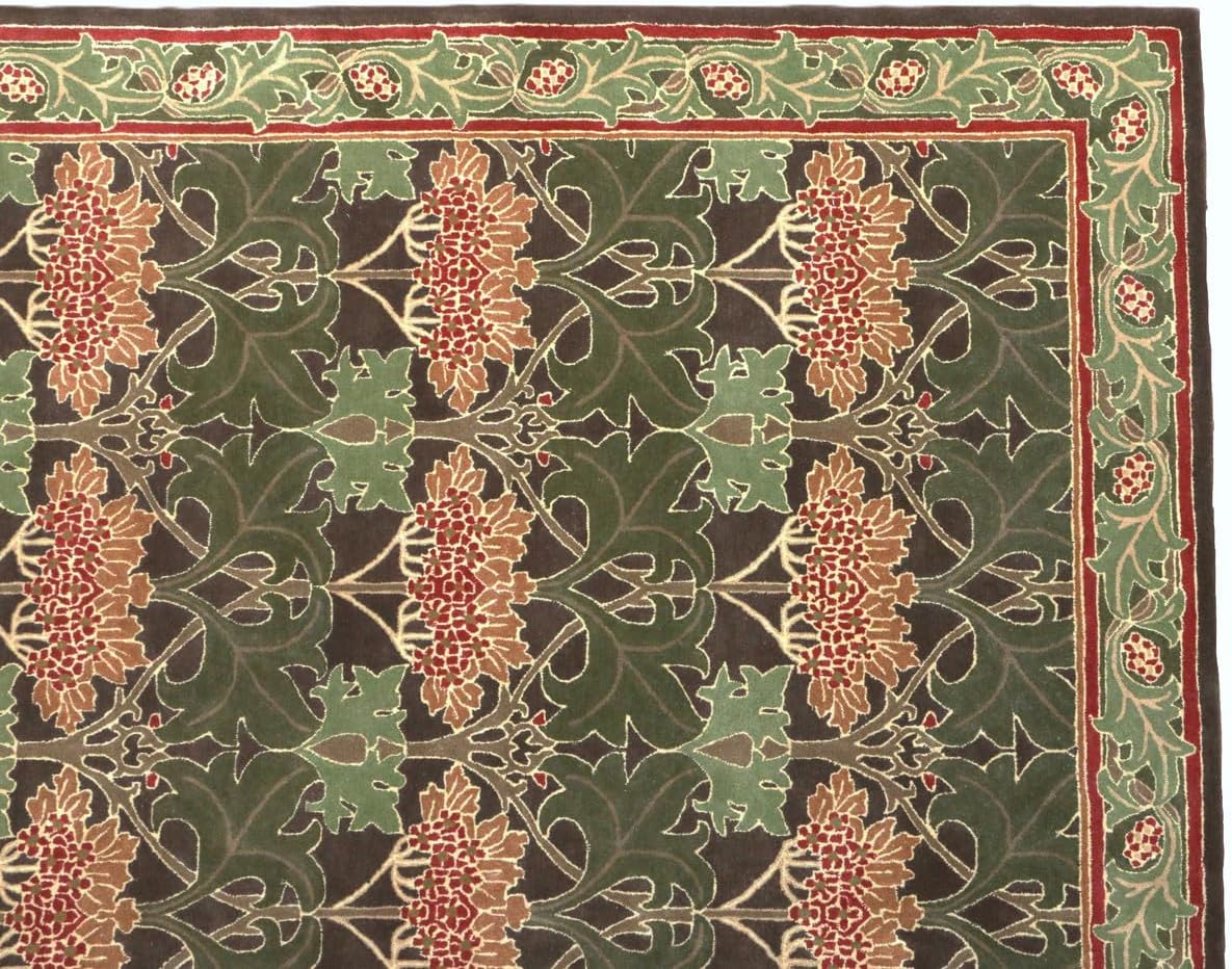 Hand-Tufted Wool Area Rug, Soft & Durable, Traditional Floral Carpet for Living Room, Bedroom, Dining Room, Entryway and Hallway, Luxurious Indoor Home Decor Floor Green