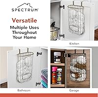 Vista 5 de Spectrum Ashley - Soporte para bolsas de plástico (capa de polvo de níquel satinado) - Dispensador de bolsas de comestibles y reciclaje para cocina