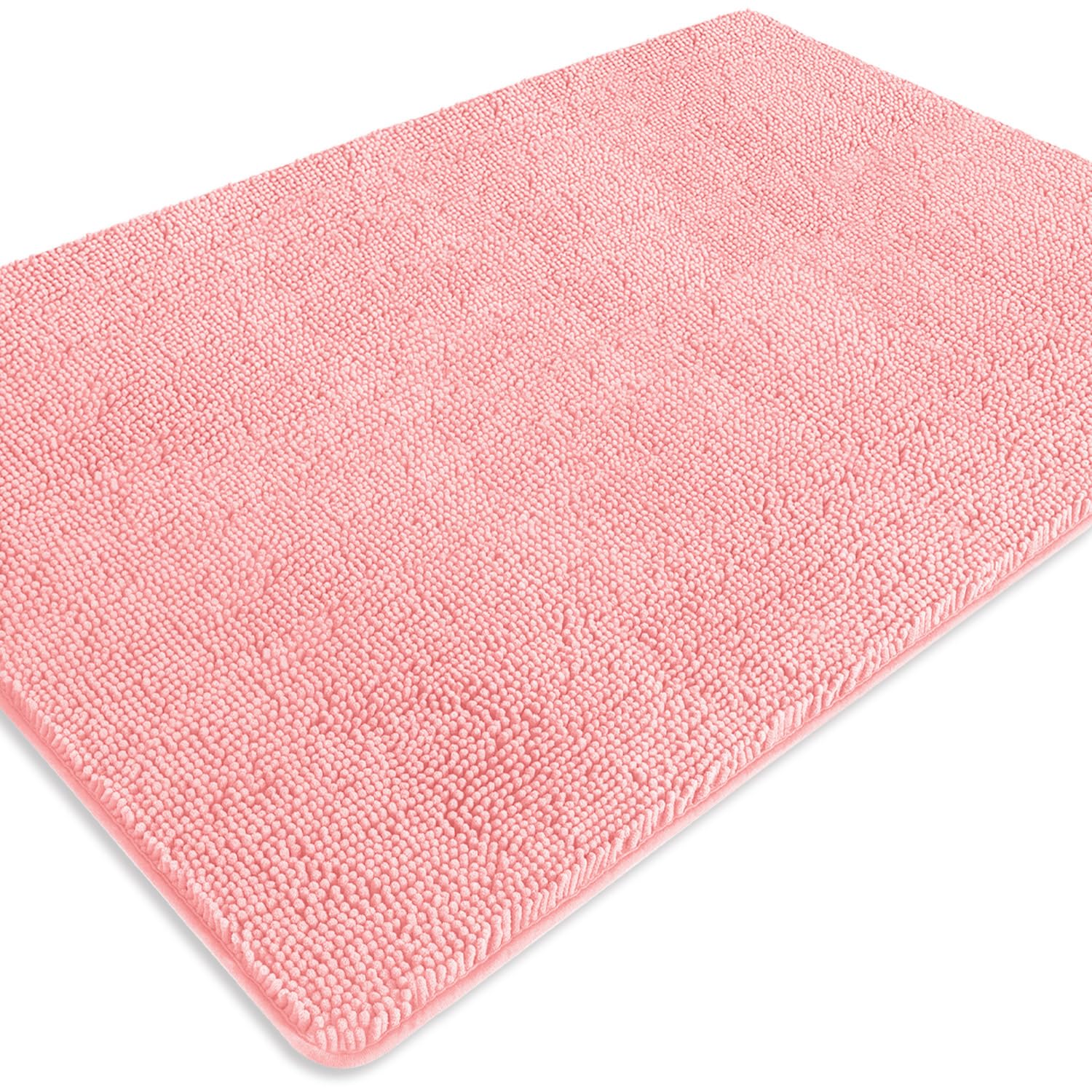 PureSwan Bathroom Runner Rug 40 x 60 Inch – Extra Large Long Bath Mat | Absorbent and Washable Thick Chenille Bath Rug Non-Slip Runner Rug for Bathroom, Shower, Sink(Pink)