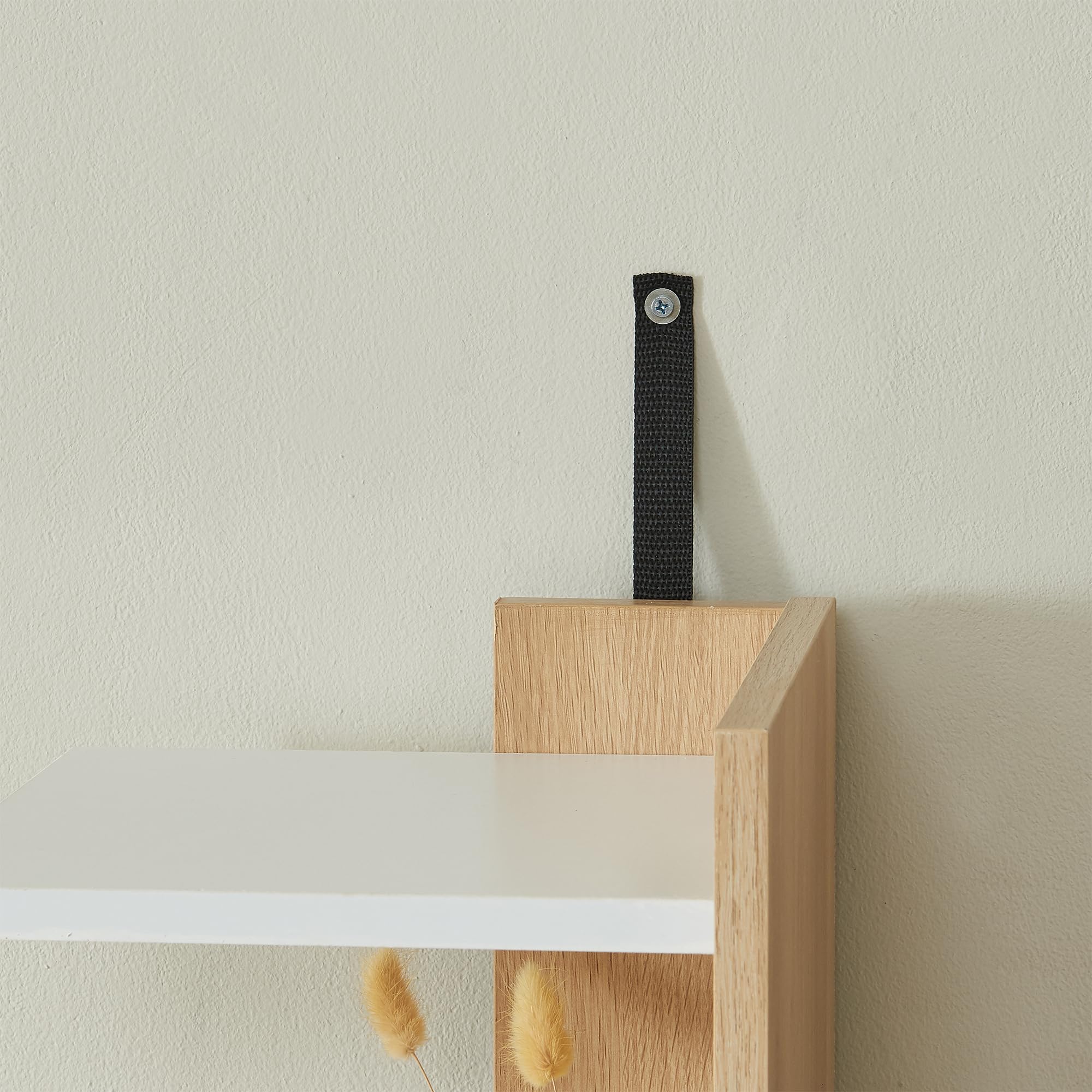 [en.casa] TV Schrank Rauki Lowboard mit 2 Seitenregalen Fernsehschrank 233 x 31 x 141 cm TV Board mit 1 offenen Fach und 2 Türen TV Kommode Fernsehtisch Weiß/Eicheoptik
