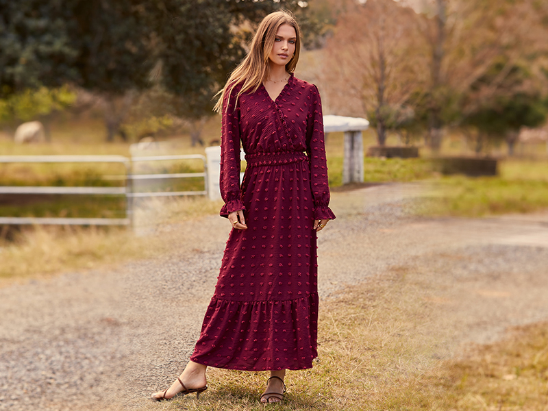 BTFBM Women Fall Maxi Dresses 2025 Long Sleeve V Neck Swiss Dots High Waisted A-Line Ruffle Boho Long Dress Vacation(Army Green,Small)