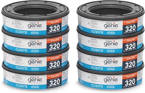 Diaper Genie Essentials Round Refill 8-Pack, Unscented, F...