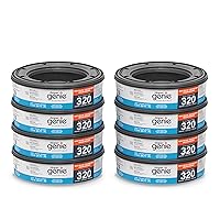 Vista 1 de Diaper Genie Essentials - Paquete de 8 repuestos redondos Capacidad para hasta 2560 pañales para recién nacidos Cuenta con película continua sin