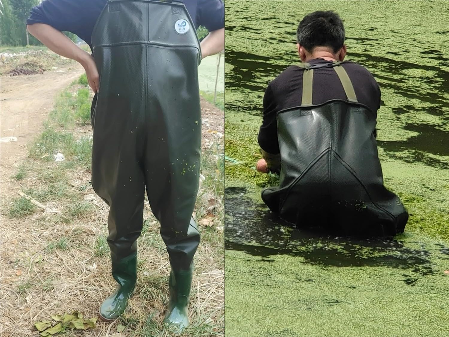 Trampolieri da Uomo Tuta Impermeabile, Multifunzione Trampolieri Petto Trampolieri Stivali di Gomma Stivali di Gomma Vita Hip Waders Mens Caccia Pesca Bootfoot Traspirante 41