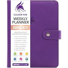 Clever Fox Weekly Planner Binder Goal Setting Planner for Time Management & Weekly Tasks Work & Life Organizer with To Do List & Habit Tracker Undated, 7 x 9 Hardcover Purple