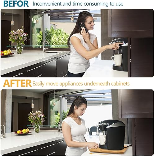 Miniatura 6 de Bandeja deslizante para cafetera, deslizadores de electrodomésticos para electrodomésticos de cocina pesados, bandeja deslizante para cafetera,