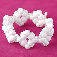 Vista 6 de The Beadery Cuentas rosas, 900 cuentas y cuentas de caballo de barril de 0.236 x 0.354 in, blanco, 900 piezas