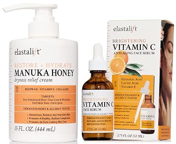 Elastalift Manuka Honey Hydrating Body Lotion + Vitamin C Anti-Aging Facial Serum Set