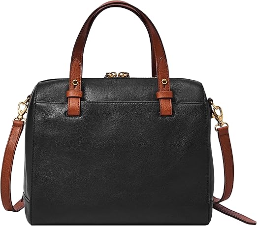 Fossil Women's Rachel Leather Satchel Purse Handbag, Black (Model: ZB7256001) thumbnail 3