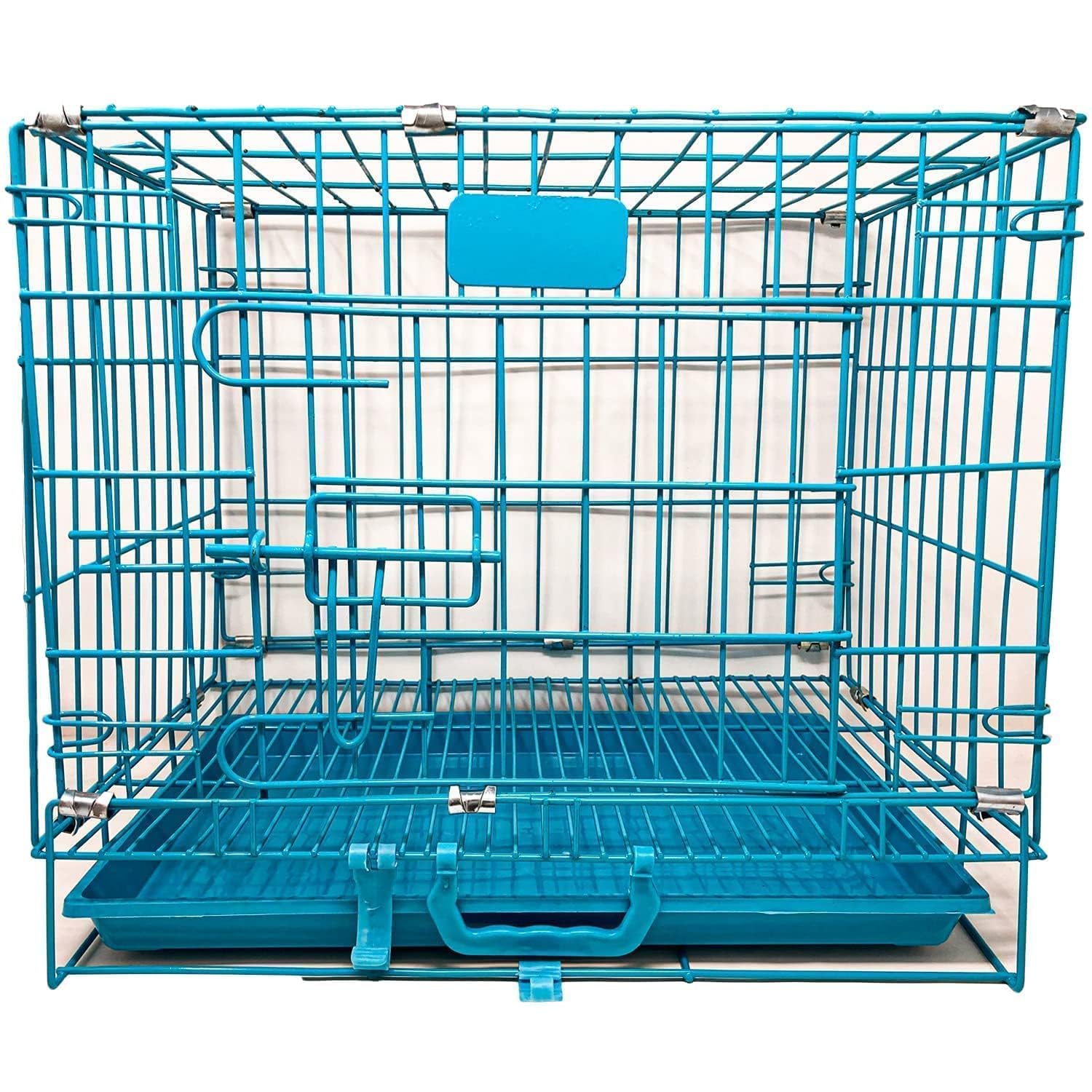 PSK PET MART Easy to Move with Removable Tray Iron Cage/Crate/Kennel for Dog & Rabbit 18 Inch, Sky Blue-picture-37