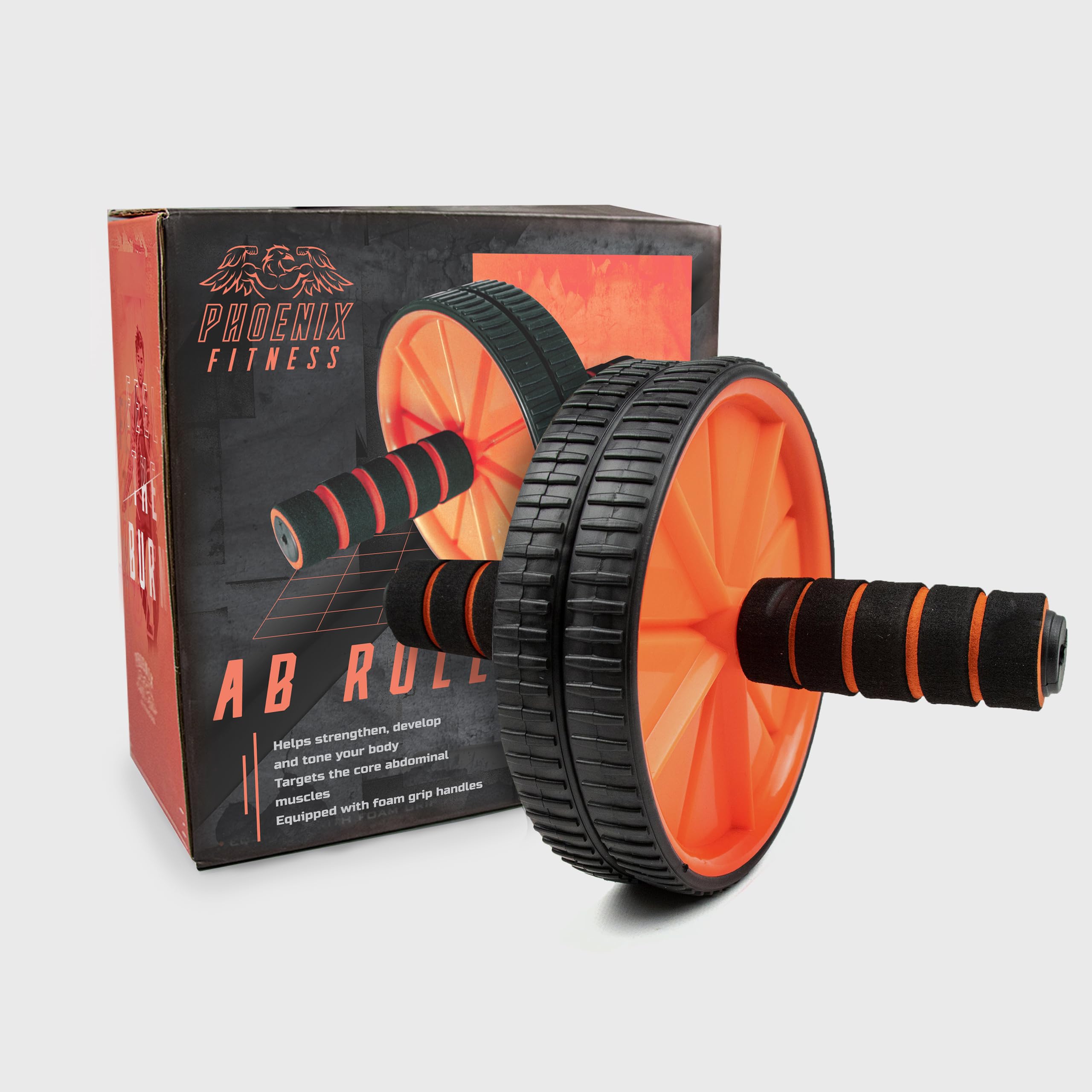 Phoenix Ruota ABS Esercizio Fitness Roller Addominale Ruota di Formazione di Resistenza., Unisex, Foam Grip
