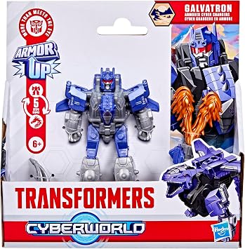 Transformers CYBERWORLD Galvatron Armored Cyber Changers 10cm Action Figure, Quick Change to Dragon Mode, Robot Toys for Boys and Girls 6 Years and Above