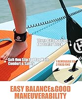 Vista 4 de Highpi Inflatable Stand Up Paddle Board 11'x33''x6''W Premium SUP Accessories, Backpack, Wide Stance, Surf Control, Non-Slip Deck, Leash, Paddle and