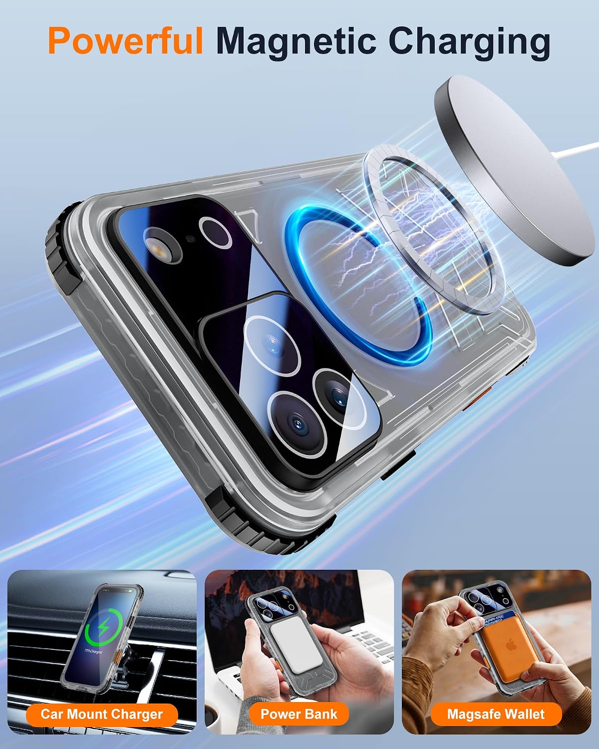 for iPhone 17 Pro Max Waterproof Case with Magsafe, Built-in [Privacy Screen Protector] [Lanyard], IP68 Water Proof Full Body Dustproof Anti-Spy Frosted Protective Phone Cover, 6.9" Black