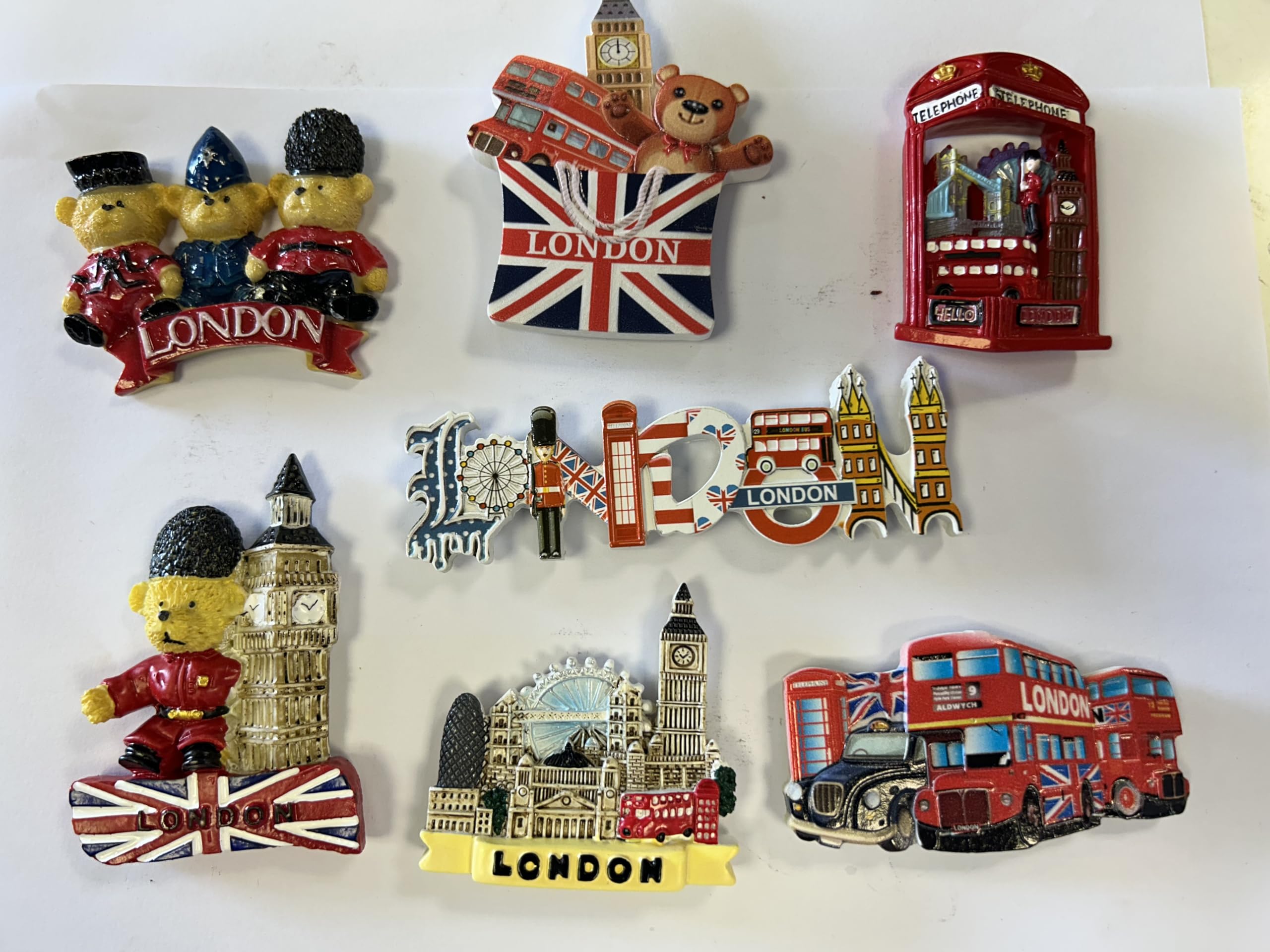 London UK Icons Ceramic Fridge Magnets – Set of 6 Famous British Souvenirs