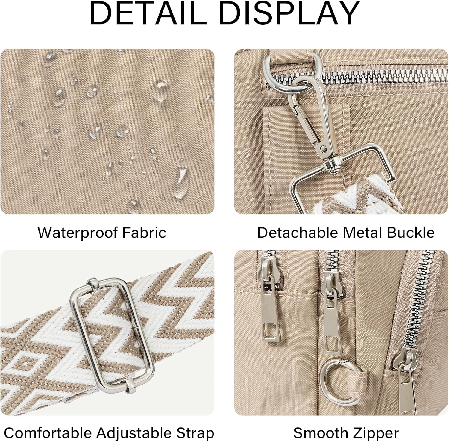 CLUCI Crossbody Bags for Women Travel,Anti Theft Crossbody Bag,Nylon Crossbody Purse,Lightweight Convertible Belt Bag RFID - Image 6