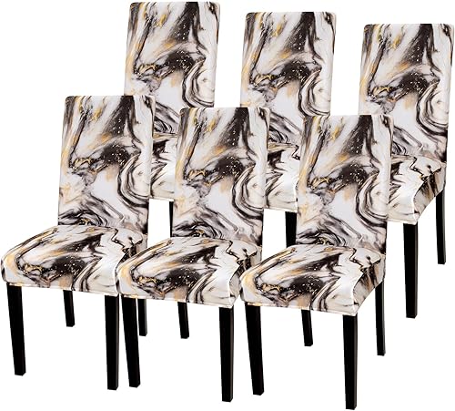 Gibelle Juego de 6 fundas elásticas para sillas Parsons, universales, extraíbles y lavables, fundas protectoras para comedor, cocina, hotel y
