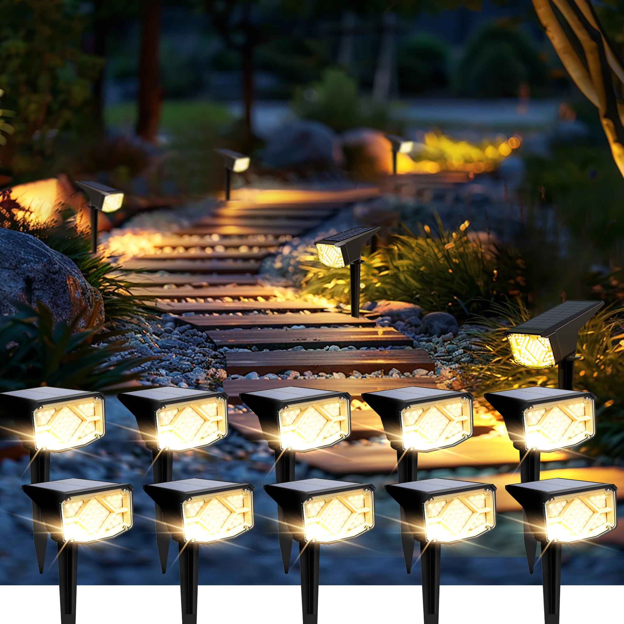 SOLPEX Solar Spot Lights Outdoor 10 Pack